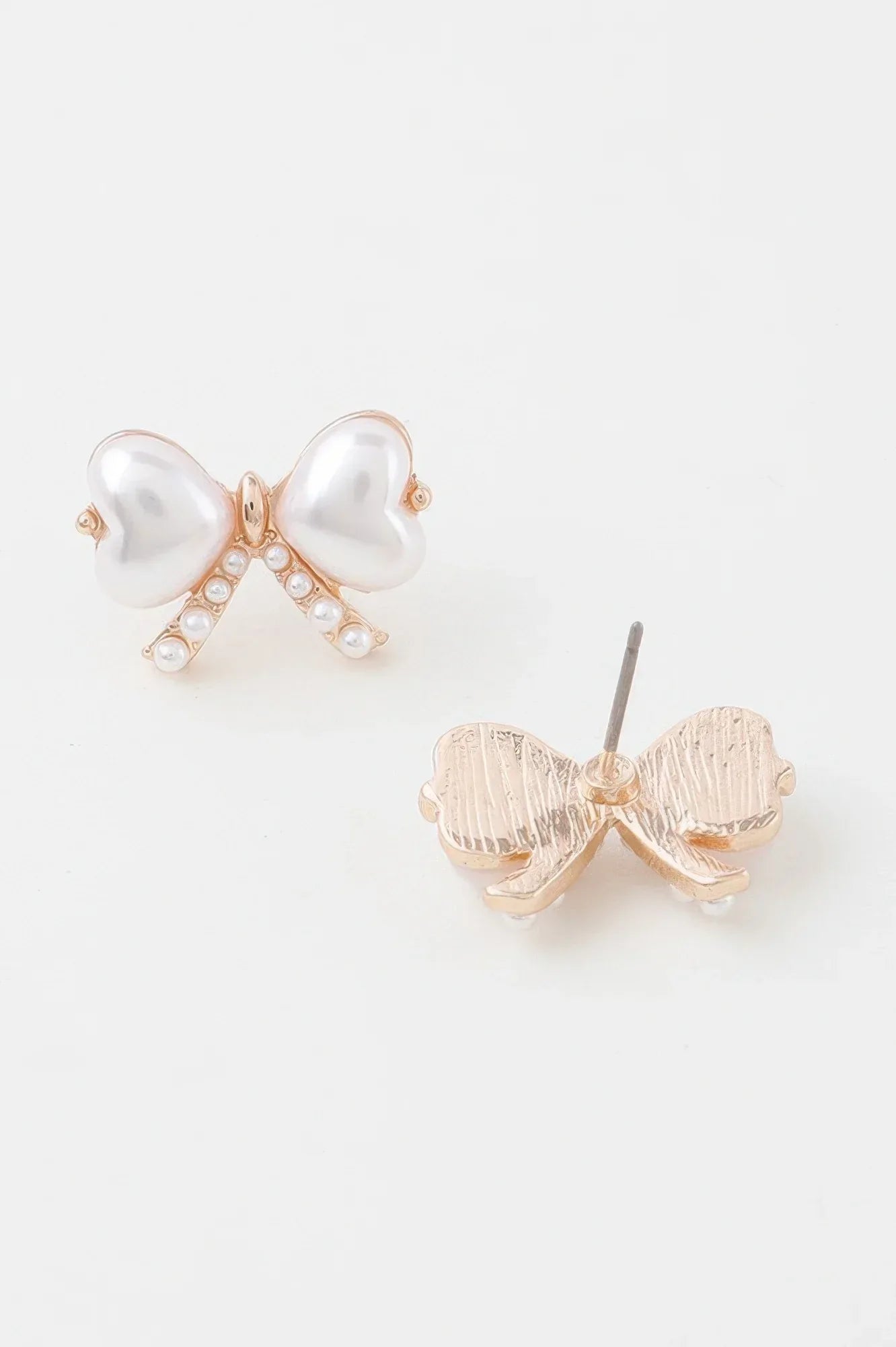 Heart Pearl Ribbon Earrings | Mixtshop LLC