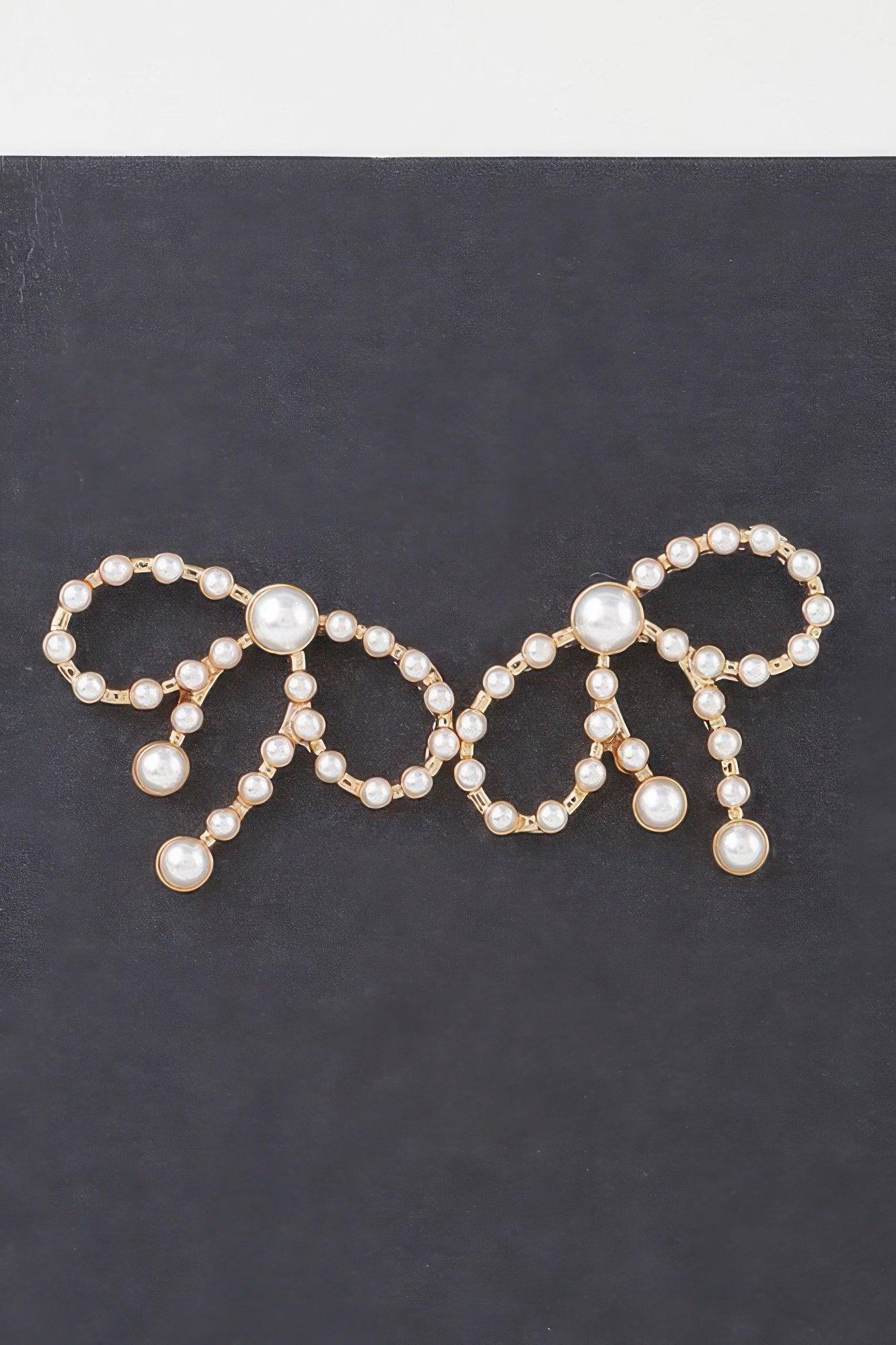 Pearled Ribbon Stud Earrings | Mixtshop LLC