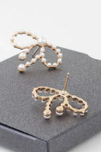 Pearled Ribbon Stud Earrings | Mixtshop LLC