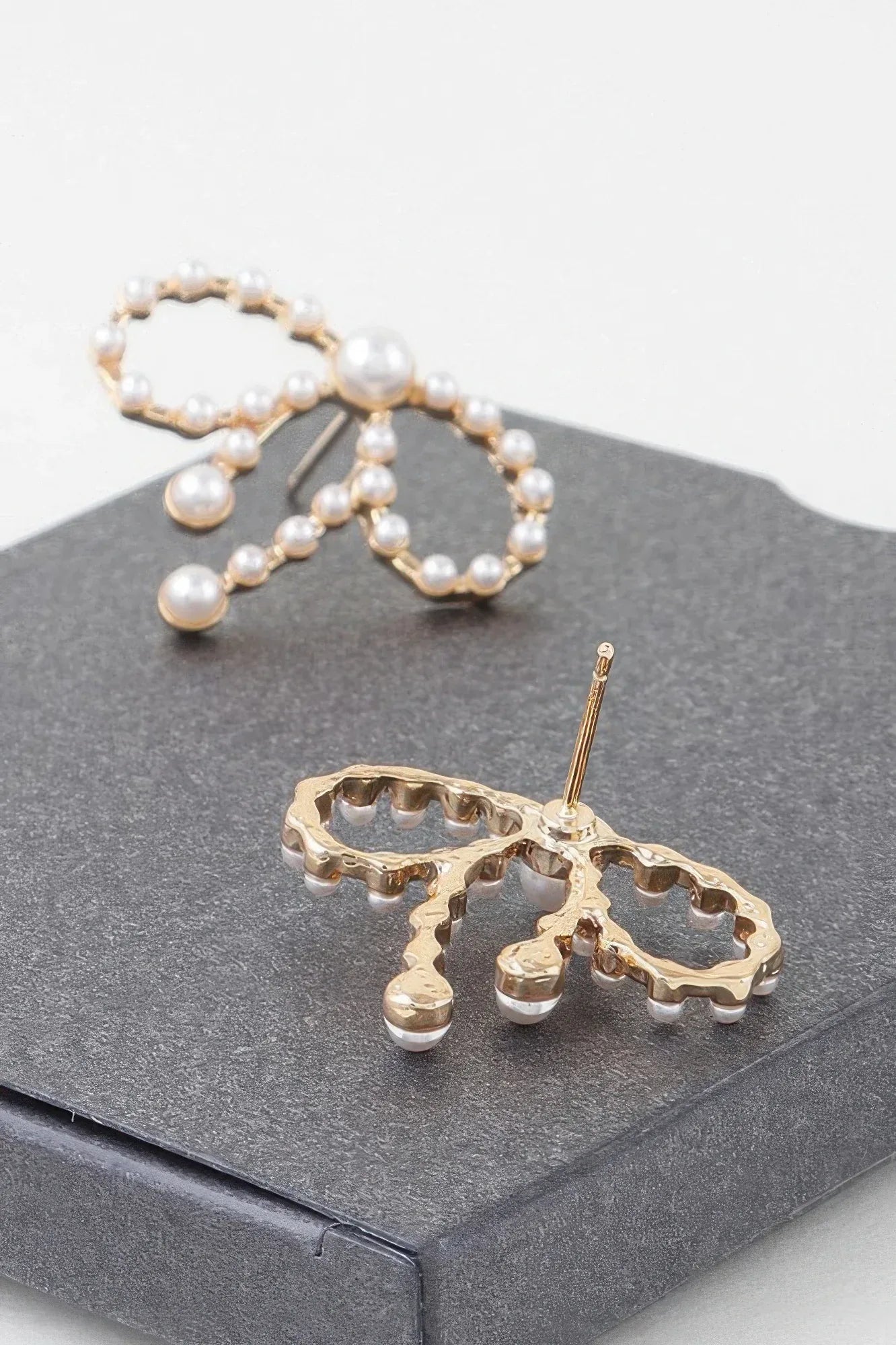 Pearled Ribbon Stud Earrings | Mixtshop LLC