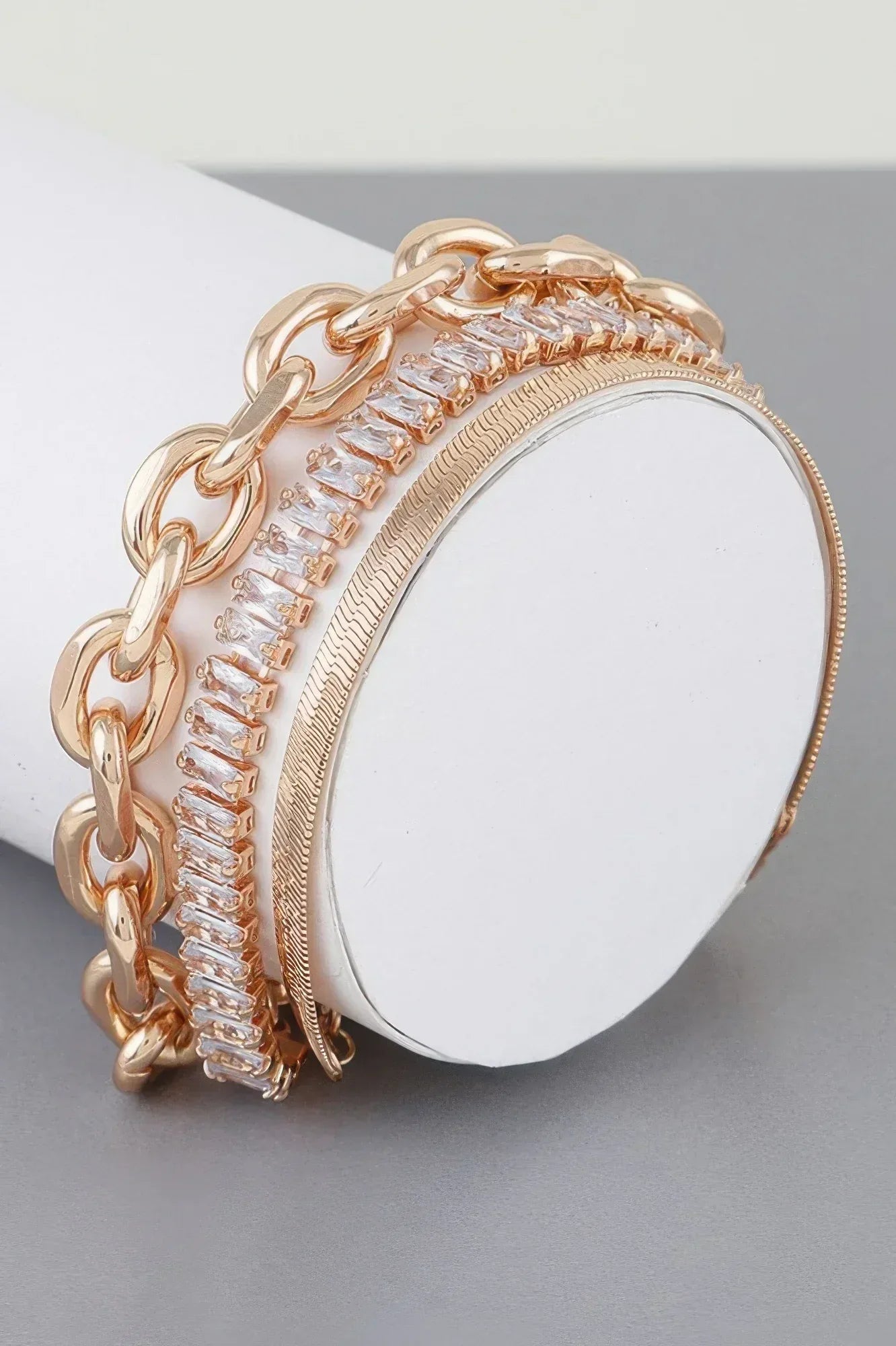 Multi Crystal Chain Bracelet | Mixtshop LLC