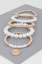 Pearl Beaded Sunflower Bracelet | Mixtshop LLC