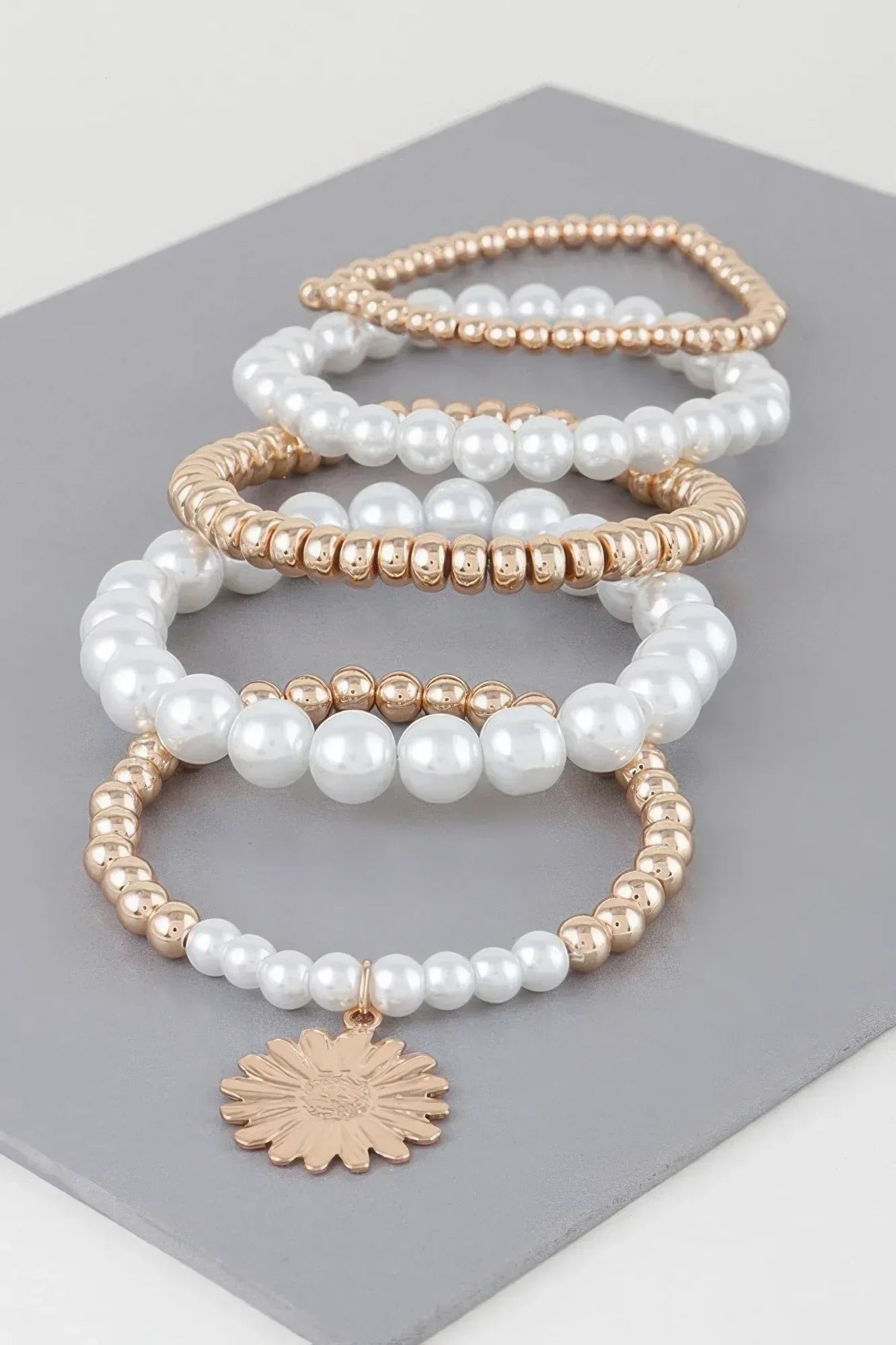 Pearl Beaded Sunflower Bracelet | Mixtshop LLC