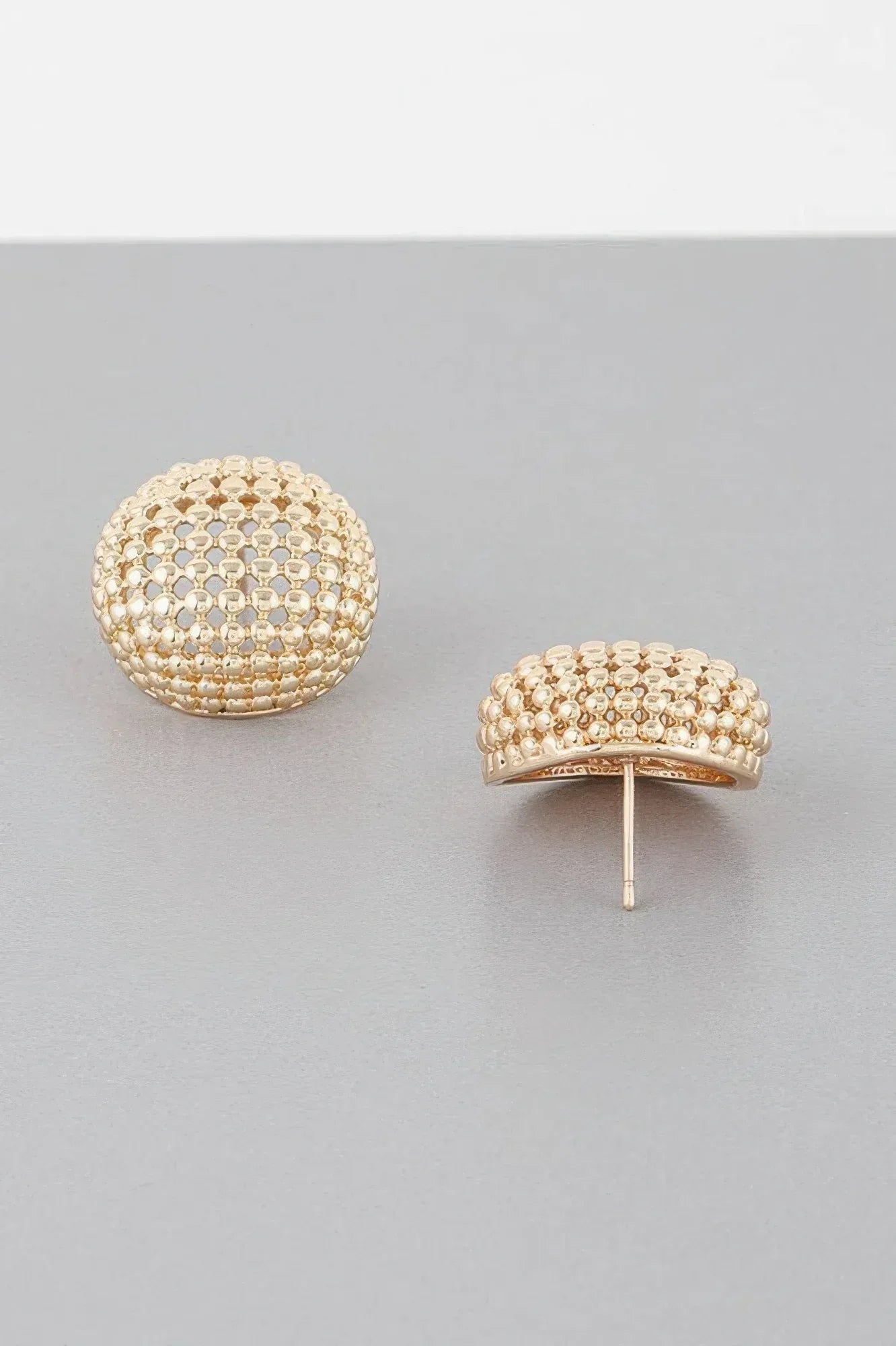 Beaded Dome Stud Earrings Secondary image