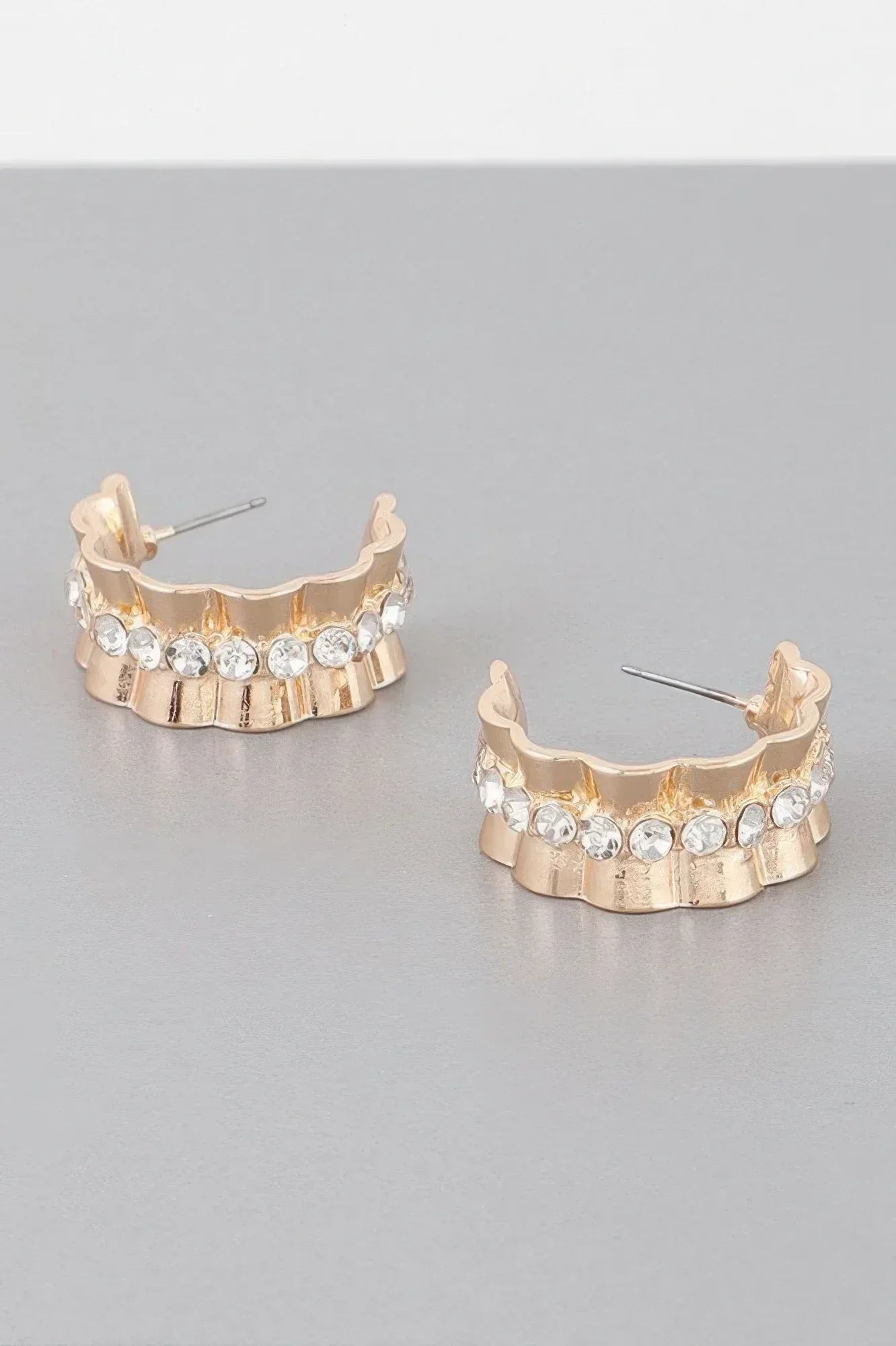 Jeweled Lace Hoop Earrings | Mixtshop LLC Main image