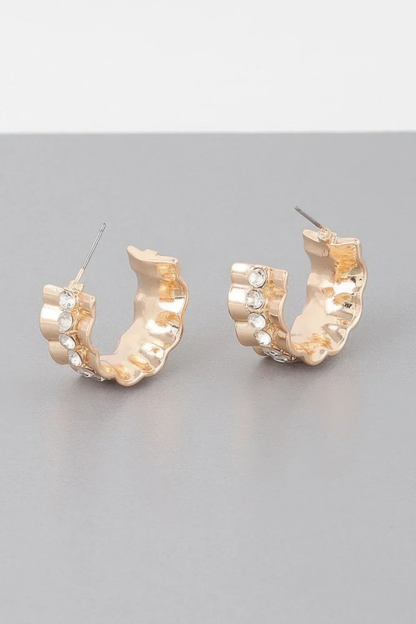 Jeweled Lace Hoop Earrings Secondary image