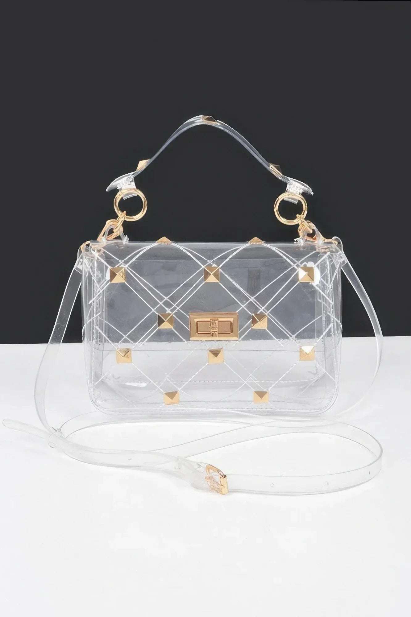 Studded Clear Handle Bag | Mixtshop LLC Main image