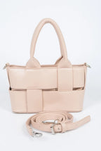 Faux Leather Braided Small Tote Bag | Mixtshop LLC
