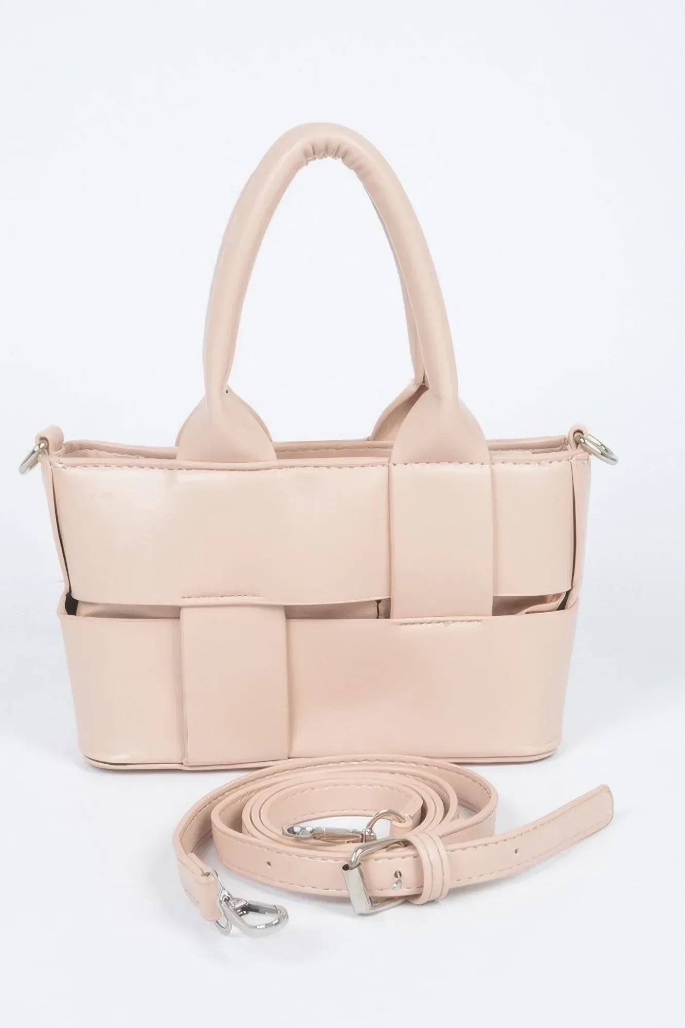 Faux Leather Braided Small Tote Bag | Mixtshop LLC
