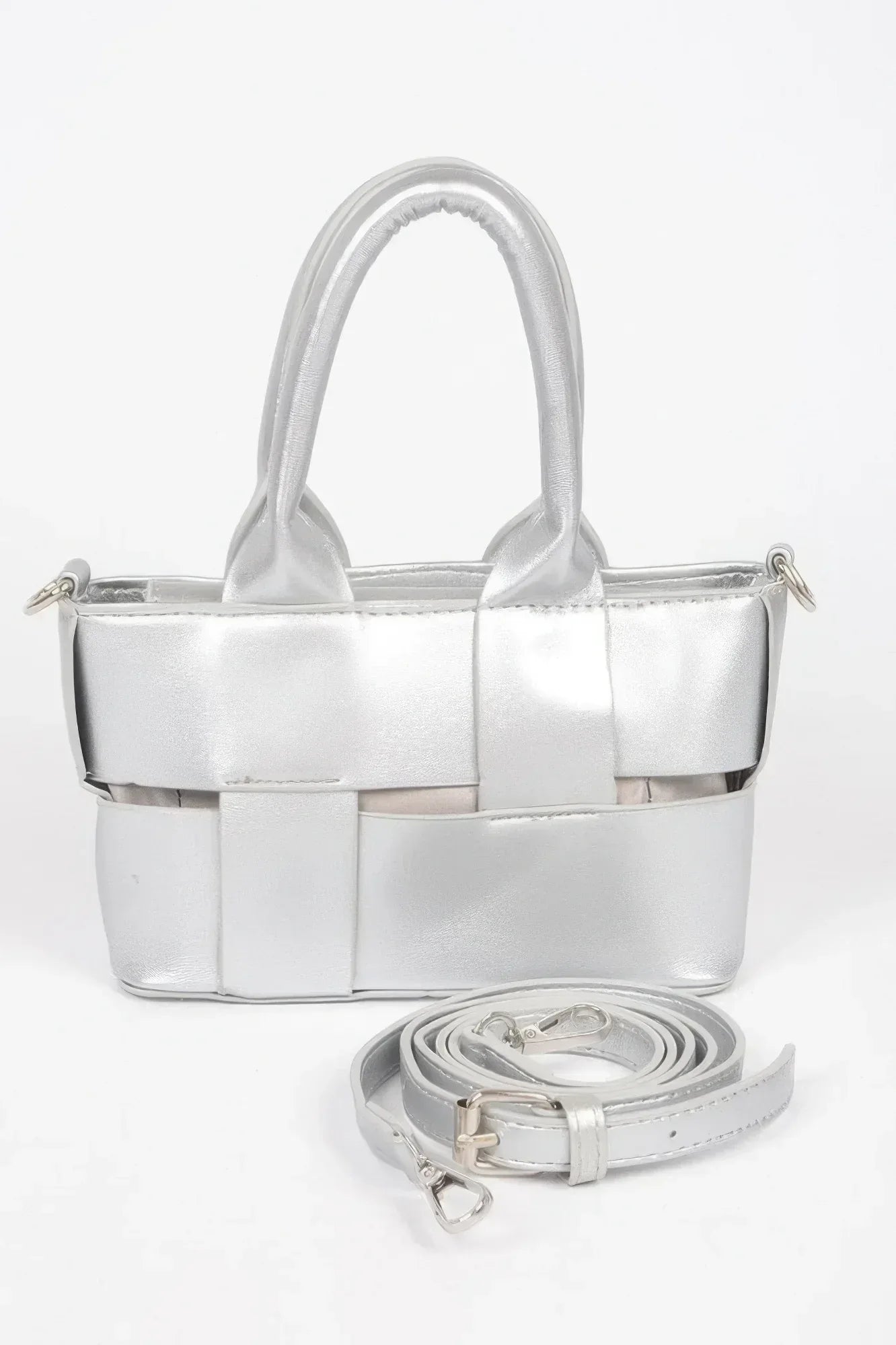 Faux Leather Braided Small Tote Bag | Mixtshop LLC
