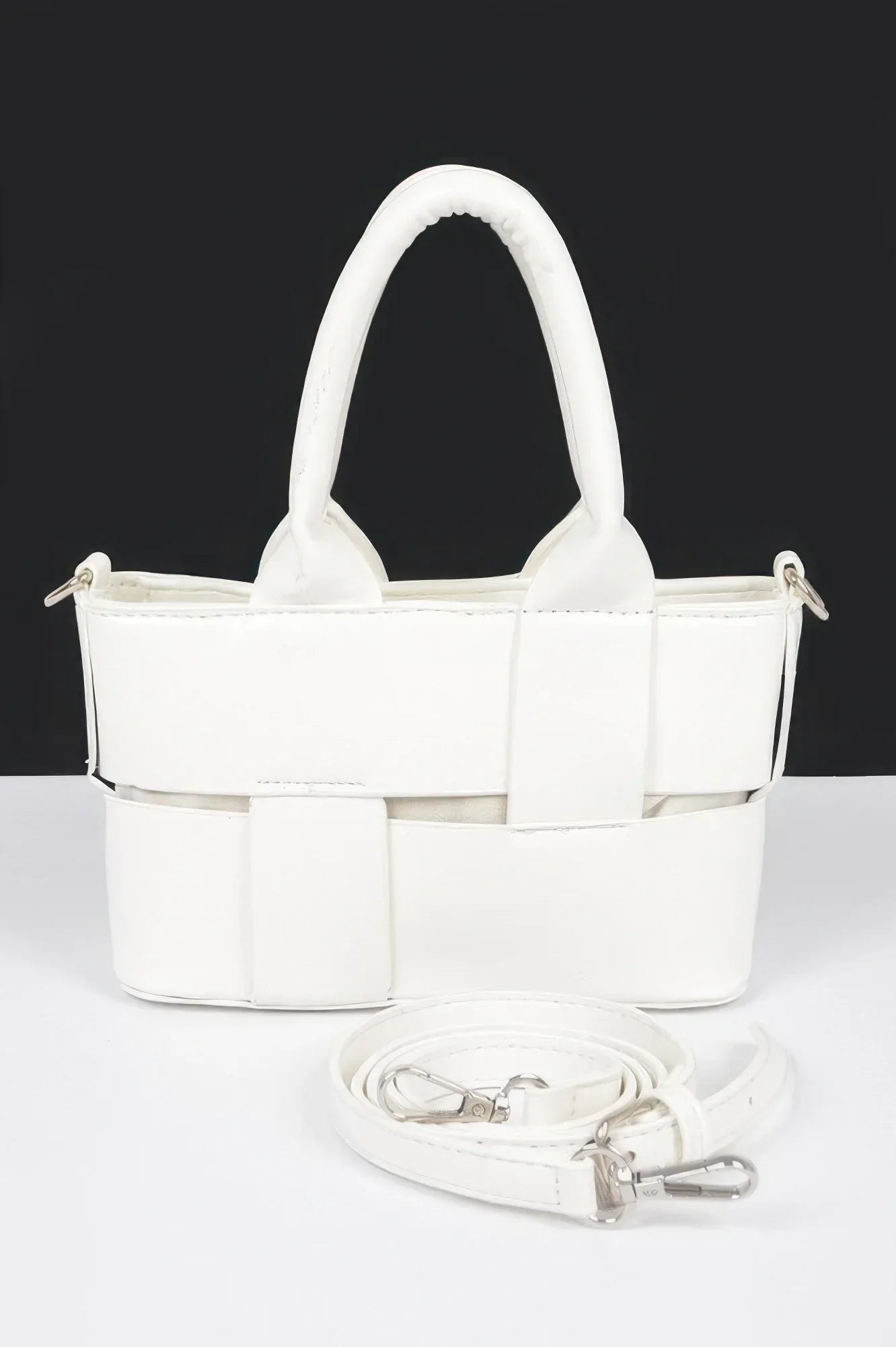 Faux Leather Braided Small Tote Bag | Mixtshop LLC
