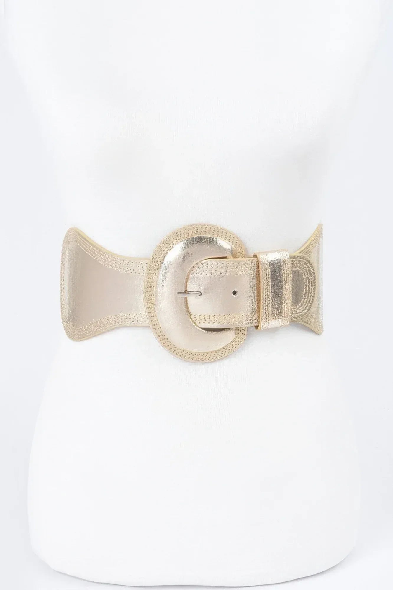 Metallic Faux Leather Metallic Elastic Belt | Mixtshop LLC Main image