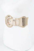 Metallic Faux Leather Metallic Elastic Belt | Mixtshop LLC