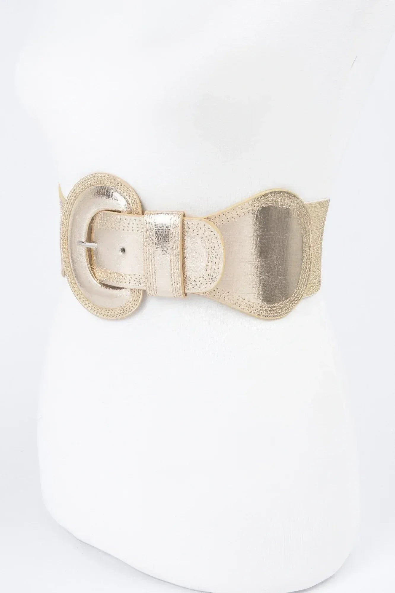Metallic Faux Leather Metallic Elastic Belt | Mixtshop LLC