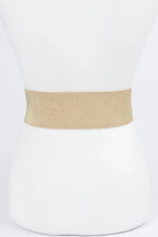 Metallic Faux Leather Metallic Elastic Belt | Mixtshop LLC