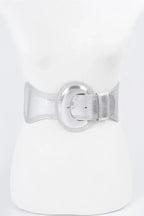 Metallic Faux Leather Metallic Elastic Belt | Mixtshop LLC