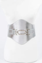 Faux Leather Wide Elastic Belt | Mixtshop LLC