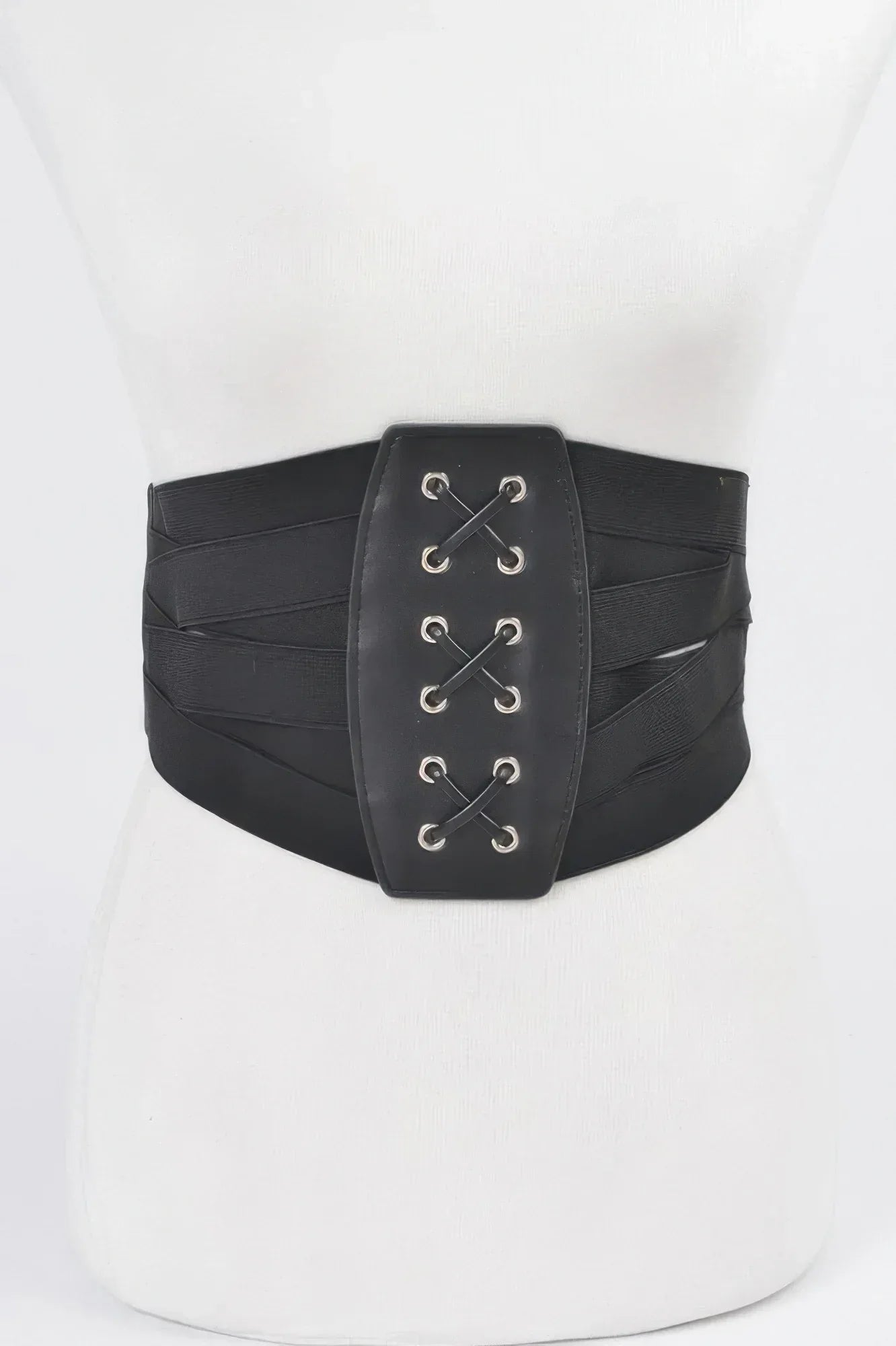 Faux Leather Corset Wide Elastic Belt | Mixtshop LLC