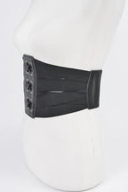 Faux Leather Corset Wide Elastic Belt | Mixtshop LLC