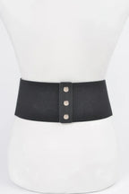 Faux Leather Corset Wide Elastic Belt | Mixtshop LLC