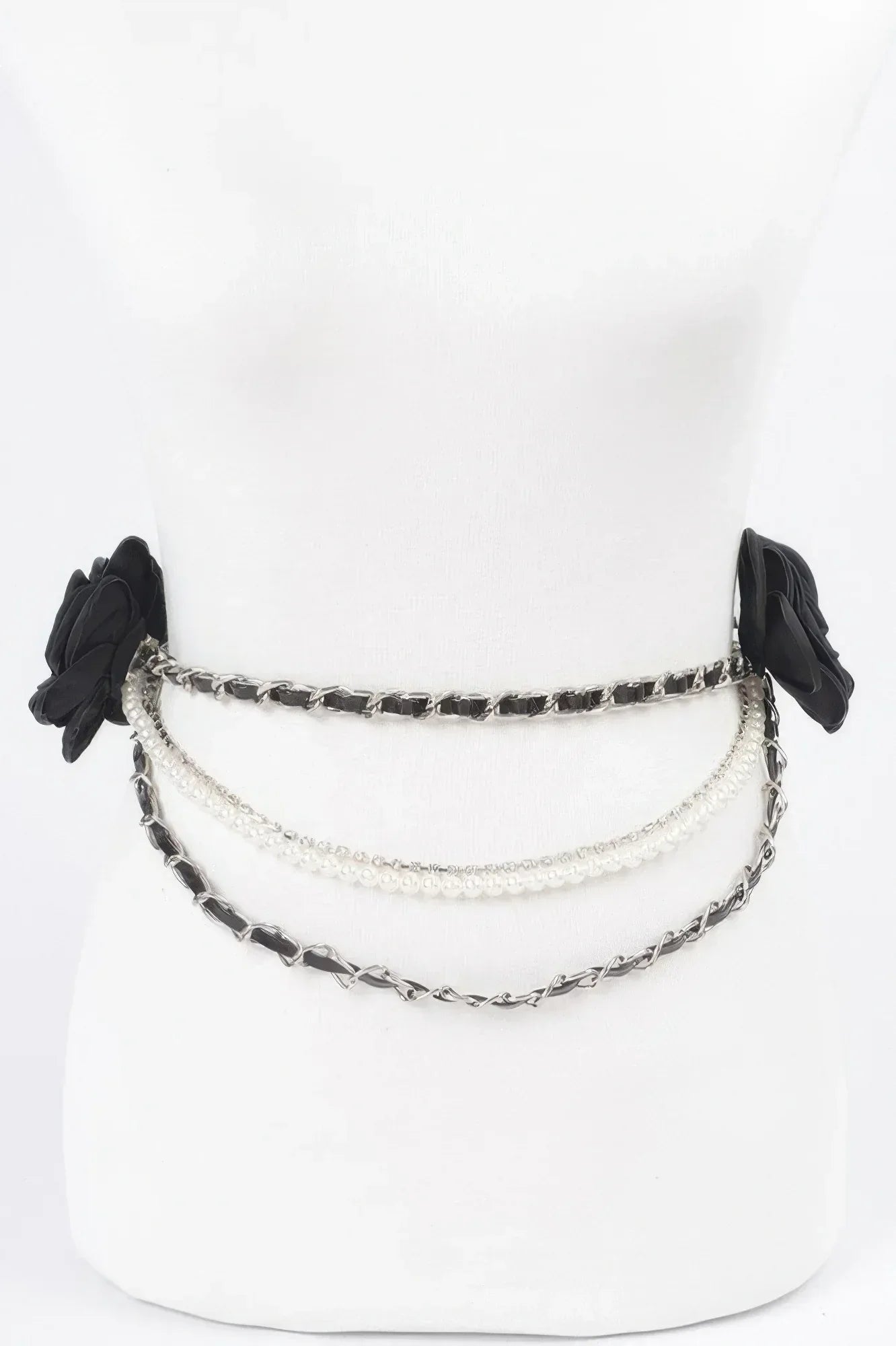 Two Flowers Multi Layered Chain Belt | Mixtshop LLC Main image