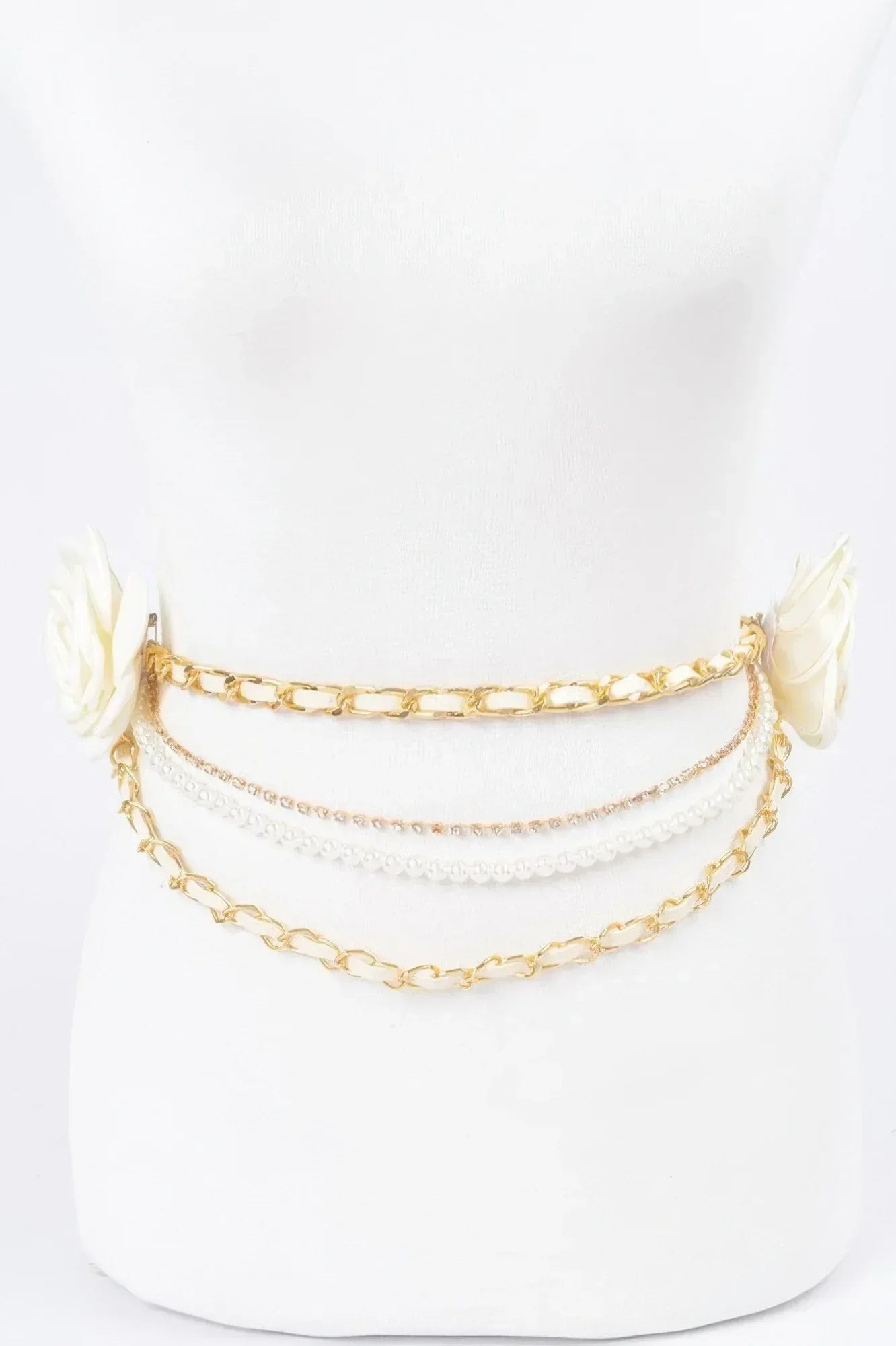 Two Flowers Multi Layered Chain Belt | Mixtshop LLC
