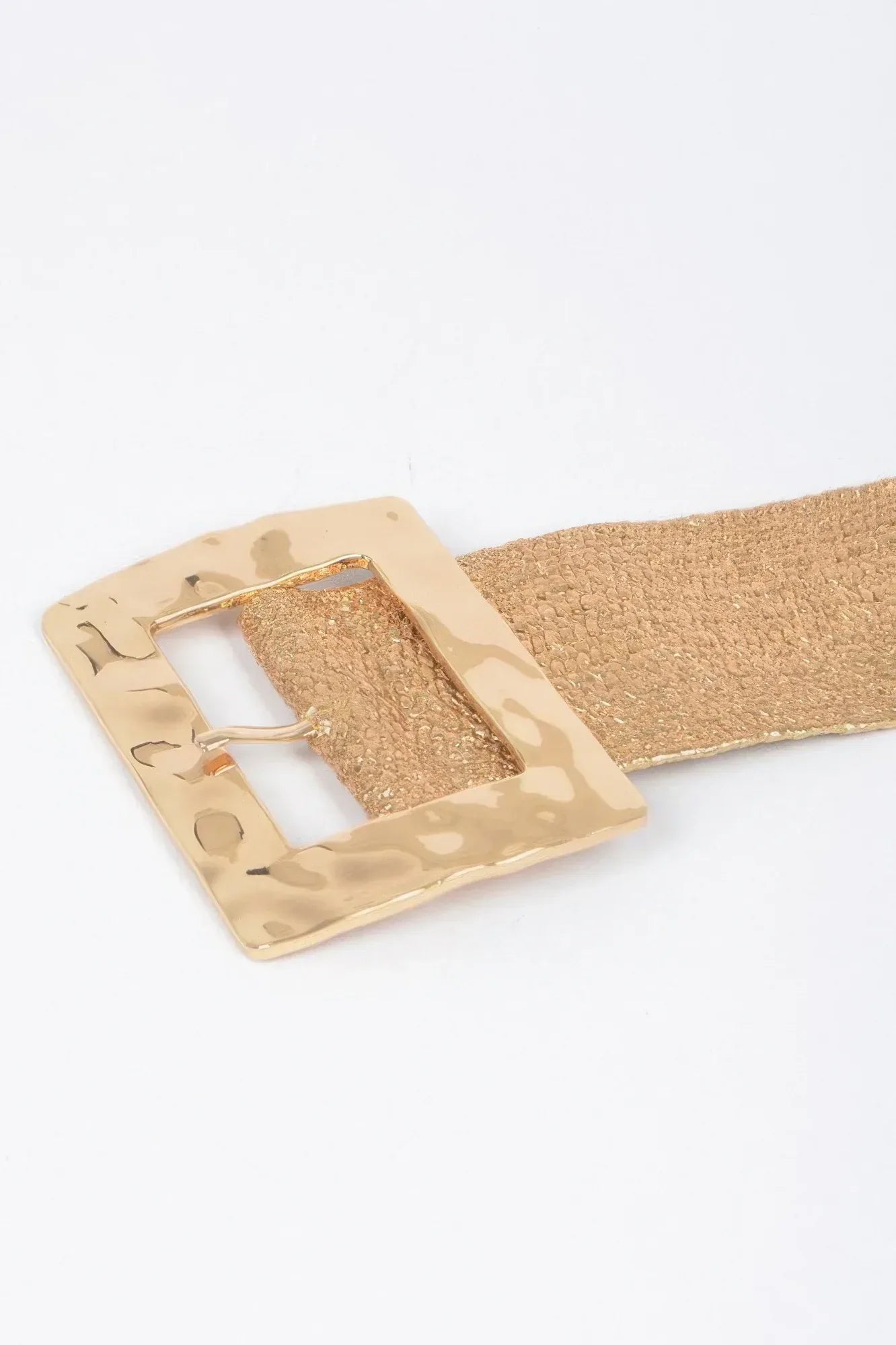 Rectangle Metal Buckle Stretch Plussize Straw Belt | Mixtshop LLC
