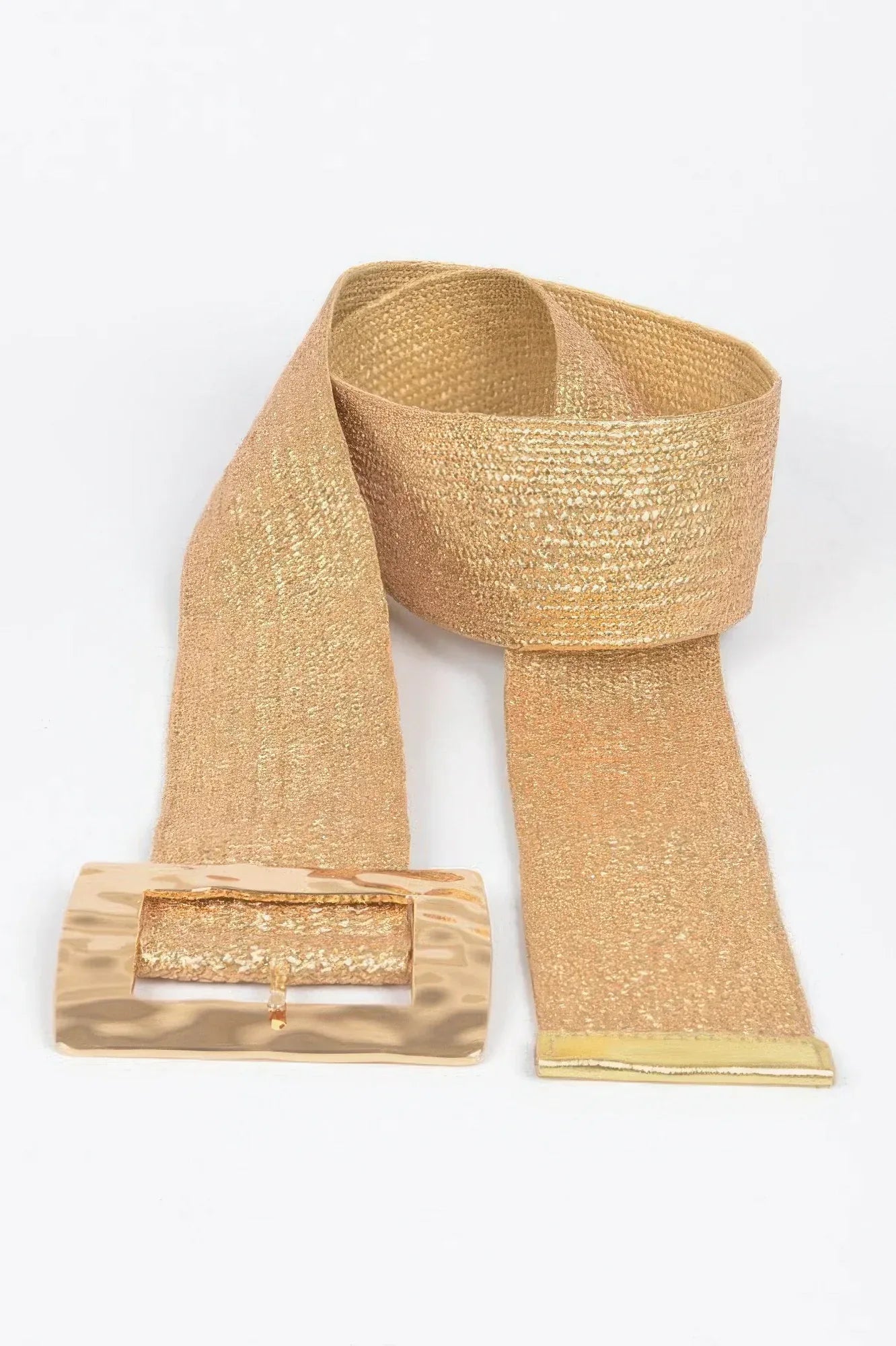 Rectangle Metal Buckle Stretch Plussize Straw Belt | Mixtshop LLC
