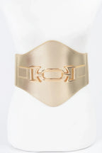 Faux Leather Wide Elastic Plus Size Belt | Mixtshop LLC