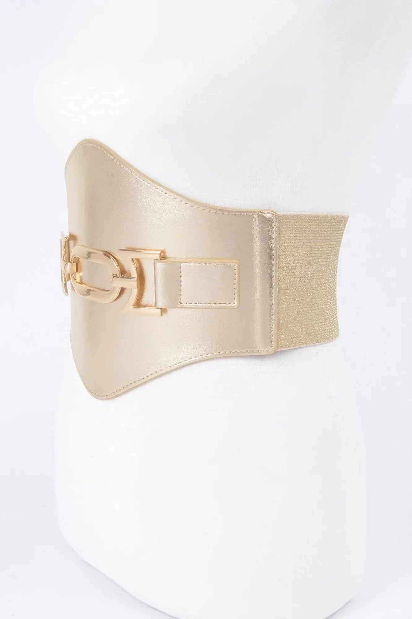 Faux Leather Wide Elastic Plus Size Belt | Mixtshop LLC