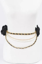 Two Flowers Multi Layered Plus Size Chain Belt | Mixtshop LLC