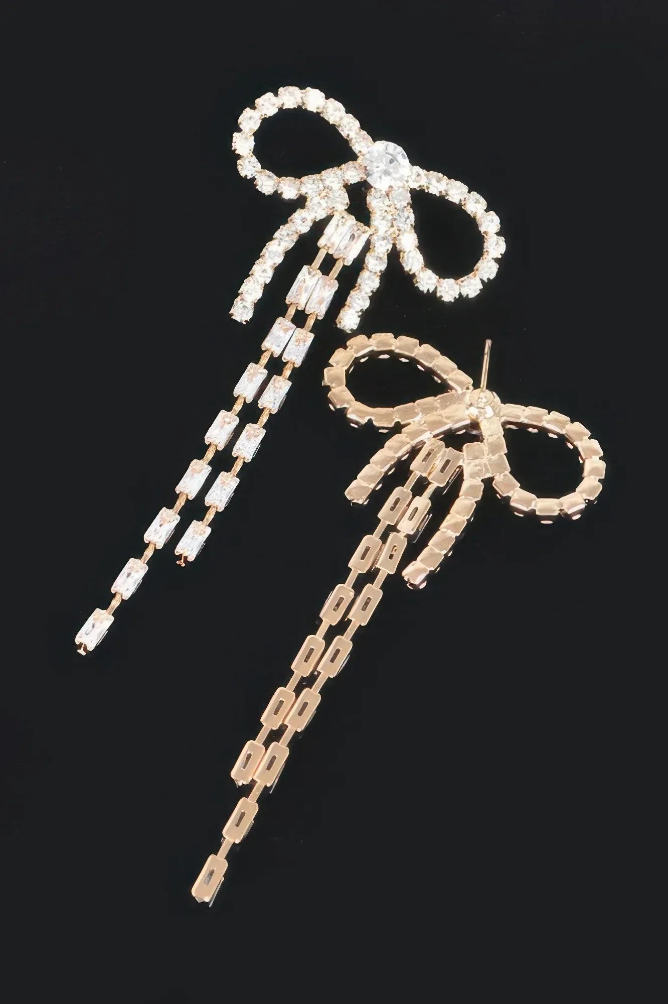 Rhinestone Ribbon Earring | Mixtshop LLC Main image