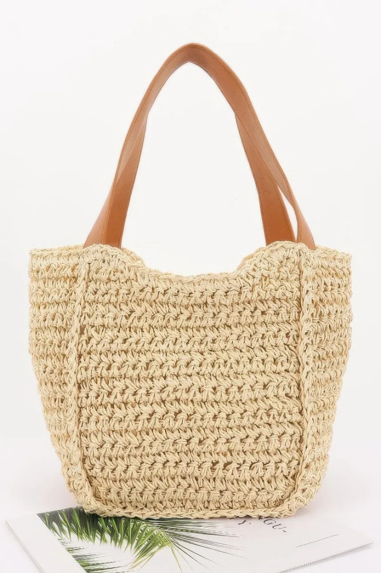 Faux Straw Ribbon Tote Bag | Mixtshop LLC Main image