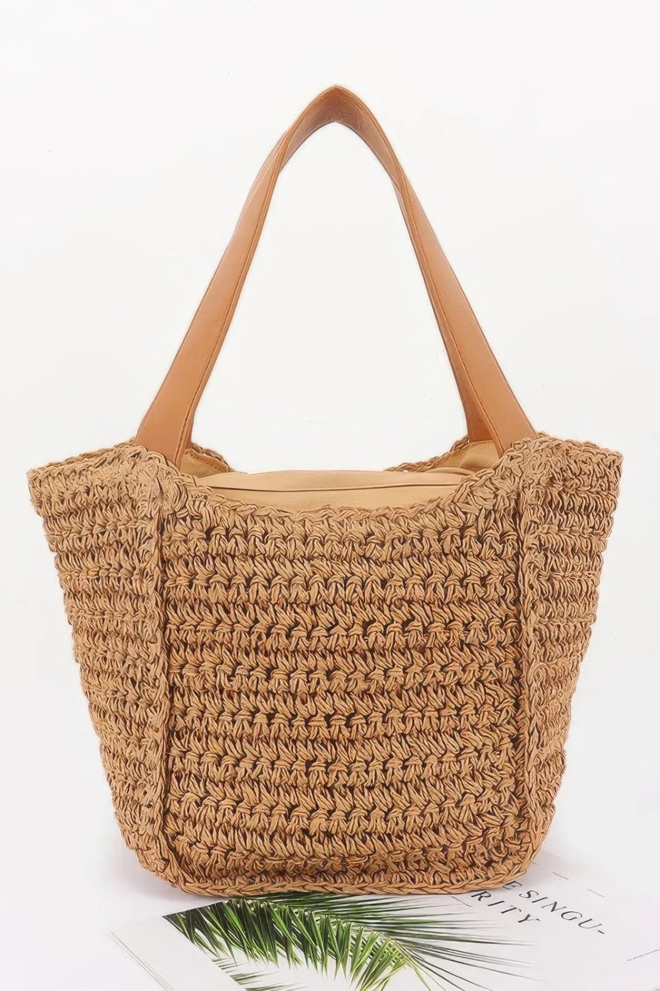 Faux Straw Ribbon Tote Bag Secondary image