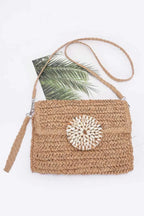 Faux Straw Multi Shell Front Flap Clutch | Mixtshop LLC