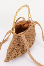 Faux Straw Bamboo Handle Bag | Mixtshop LLC