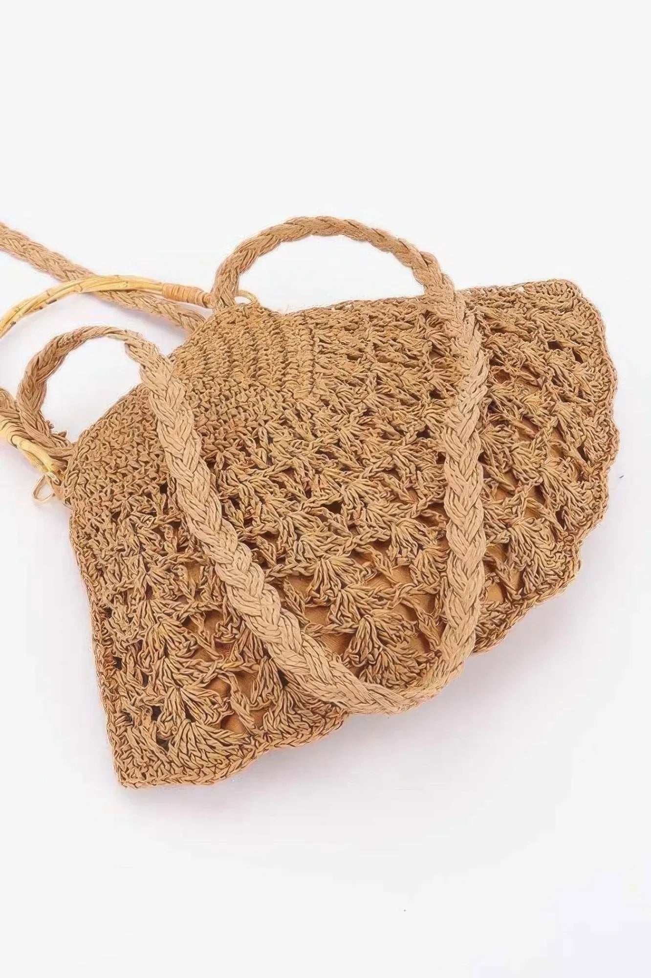 Faux Straw Bamboo Handle Bag | Mixtshop LLC