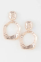Double Hammered Open Disc Drop Earrings | Mixtshop LLC