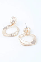 Double Hammered Open Disc Drop Earrings | Mixtshop LLC
