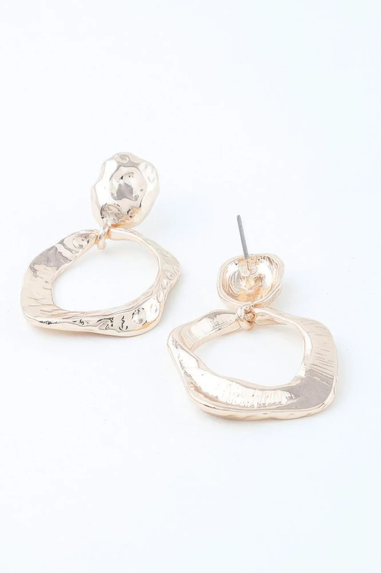 Double Hammered Open Disc Drop Earrings | Mixtshop LLC