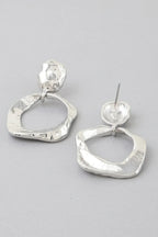 Double Hammered Open Disc Drop Earrings | Mixtshop LLC