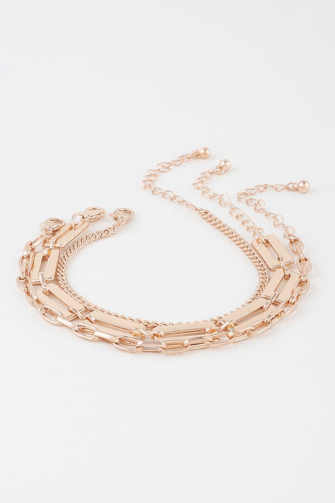 Triple Plate Curb Link Chain Bracelet Secondary image
