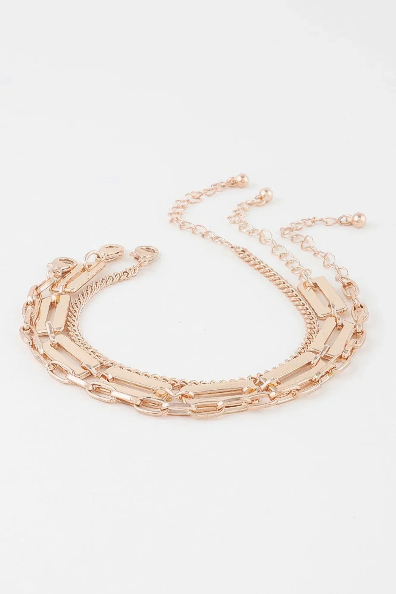 Triple Plate Curb Link Chain Bracelet | Mixtshop LLC