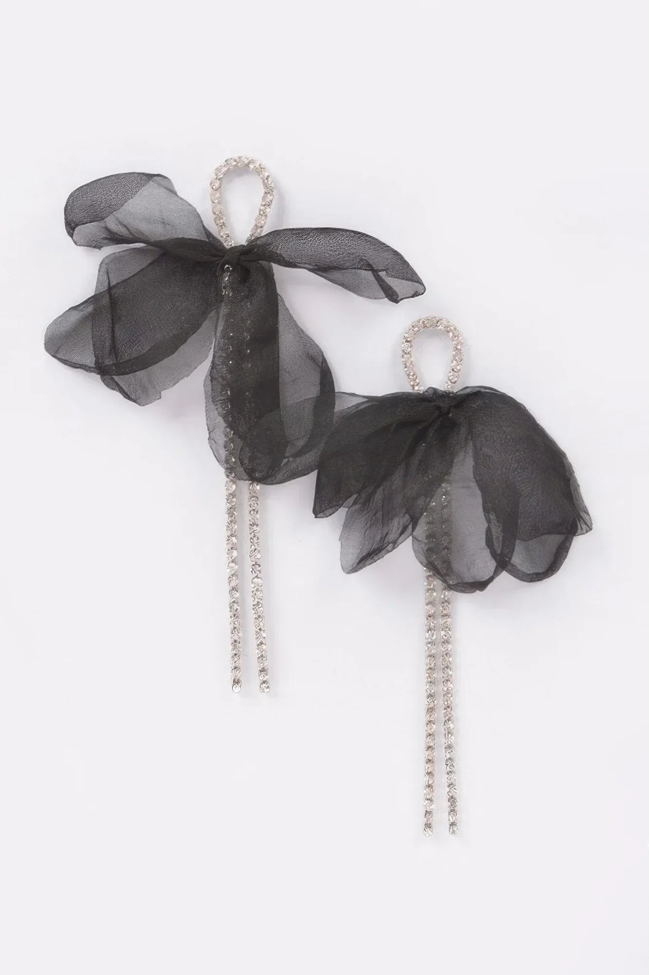 Polyester Flower Rhinestone Earring | Mixtshop LLC Main image