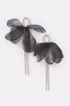 Polyester Flower Rhinestone Earring | Mixtshop LLC