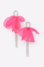 Polyester Flower Rhinestone Earring | Mixtshop LLC
