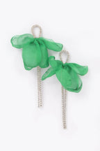 Polyester Flower Rhinestone Earring | Mixtshop LLC