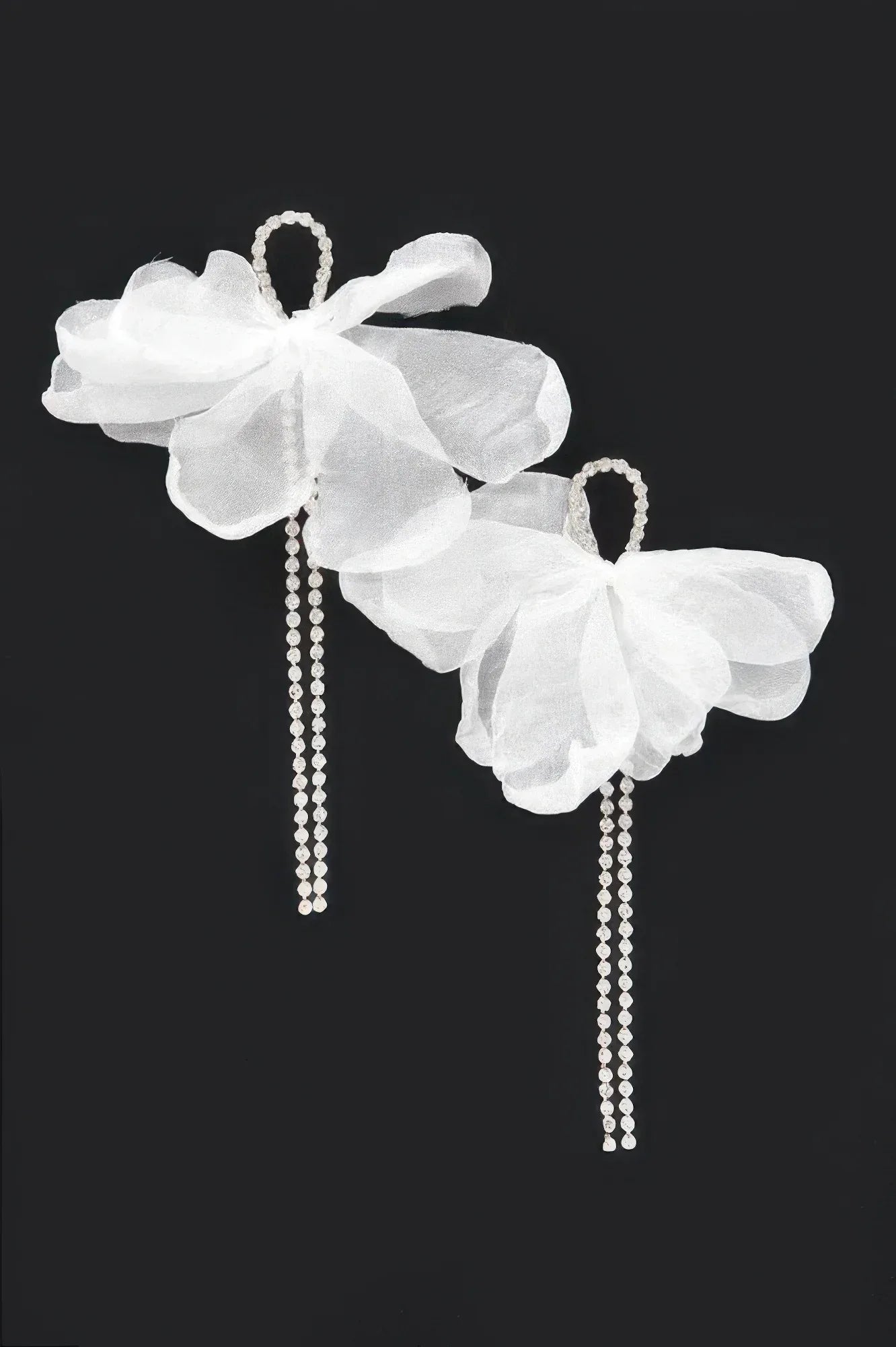 Polyester Flower Rhinestone Earring | Mixtshop LLC