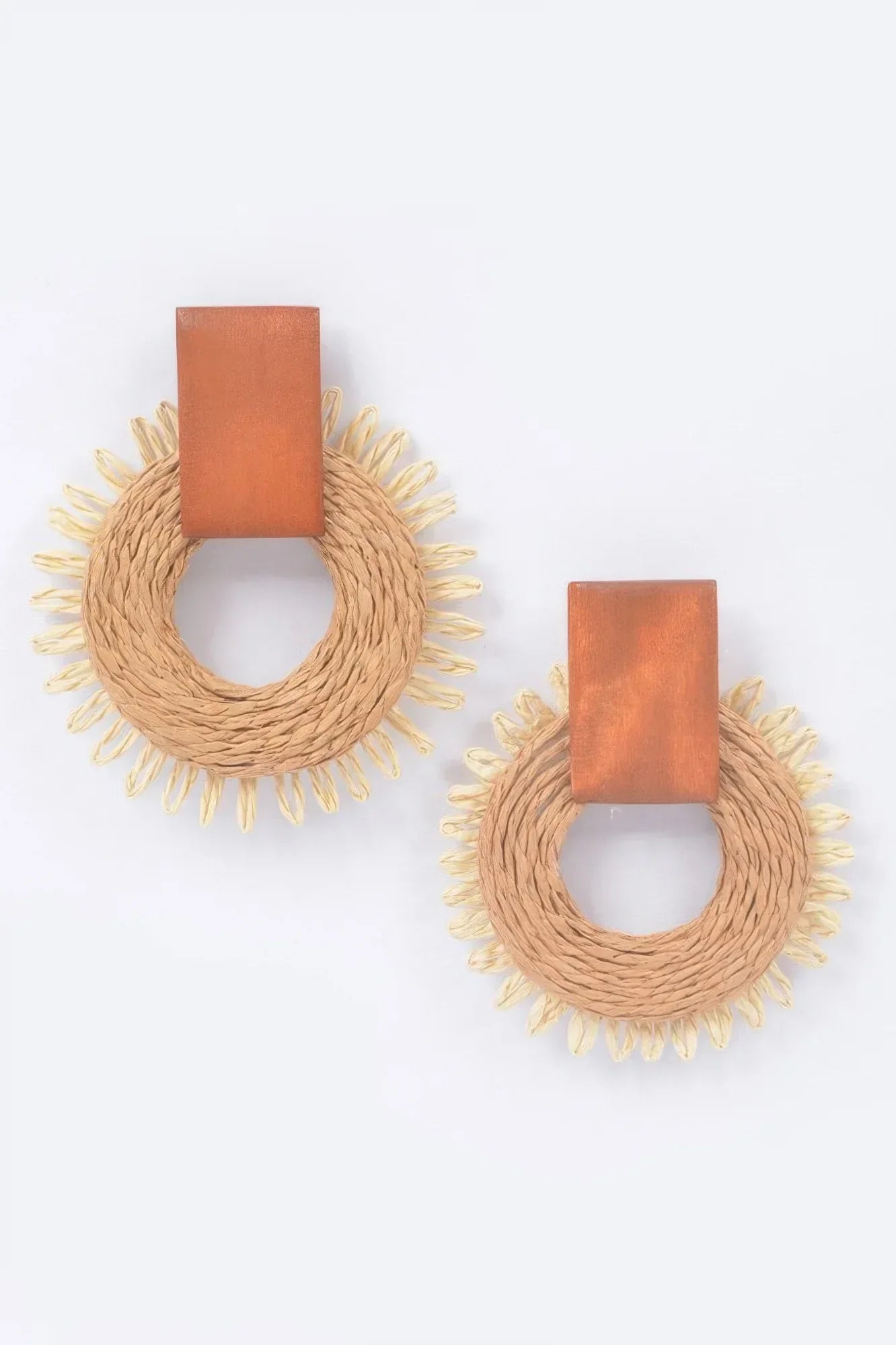 Faux Straw Round Earring | Mixtshop LLC Main image