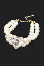 Faux Pearl Stone Elastic Bracelet | Mixtshop LLC